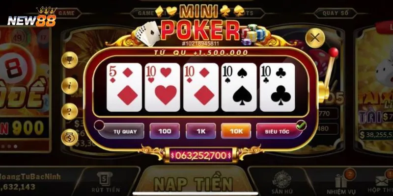 Quy tắc chơi mini poker cơ bản